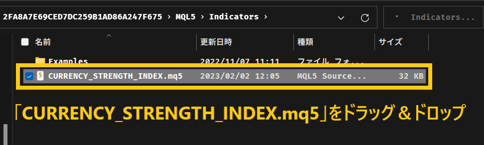 Currency Strength Indexの設定手順2