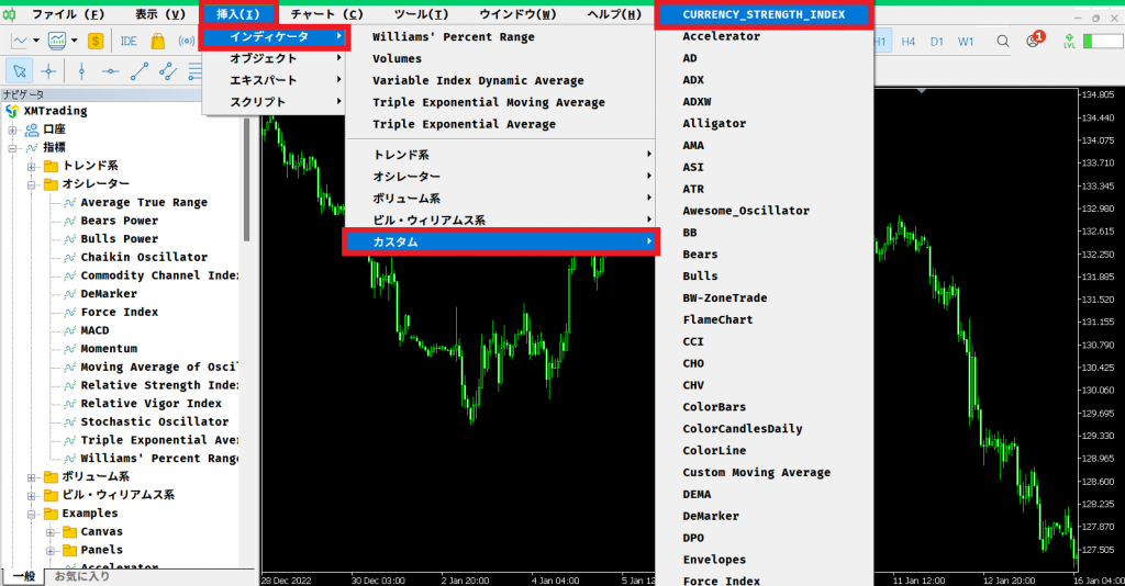 Currency Strength Indexの設定手順3