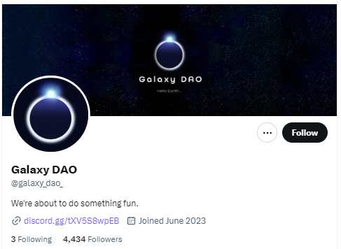 Galaxy DAOのXアカウント